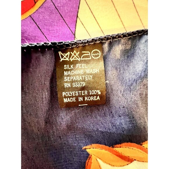 HOT AIR Balloons SCARF Cherubs Jewel Colors Silk-Feel Polyester 34" X 34" Gift - Picture 5 of 8